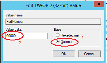 windows server edit port number