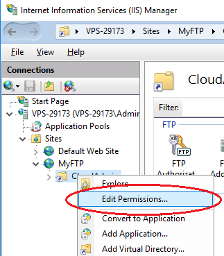 Setup FTP Win2016 -- user isolation edit permissions