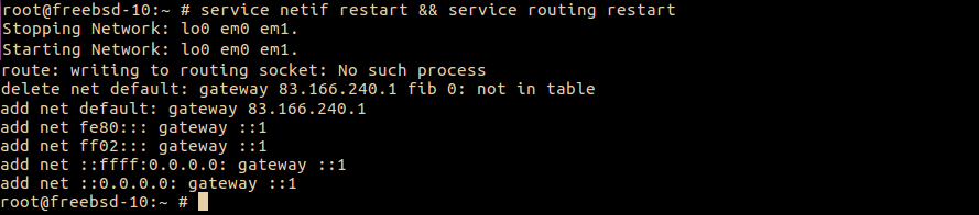 freebsd restart the network services
