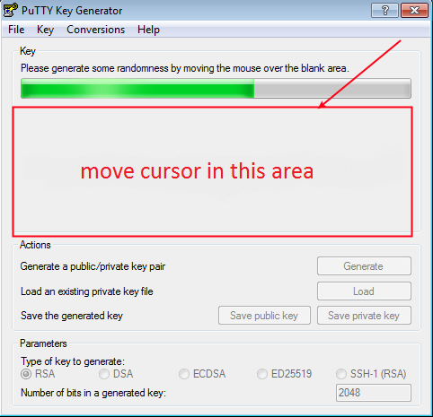 putty Key gen progress