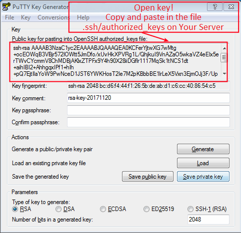 Generate ssh public private keys