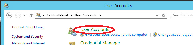 windows Server 2012 user account