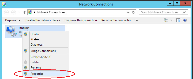 Windows Server network settings