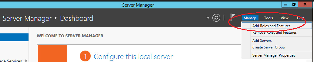 windows server Add Roles and features
