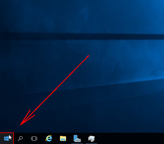 Windows start menu screen