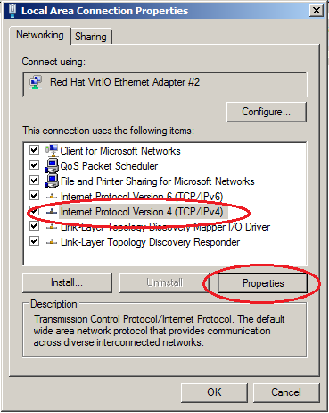 Windows server 2008  IPv4 - Properties