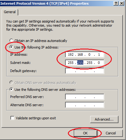 Windows server 2008  entering ip