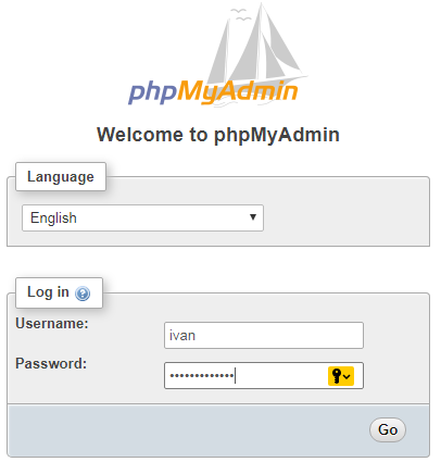 phpmyadmin login